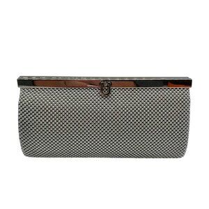 La Regale Silver Reddelle Sequin Crossbody Clutch Bag